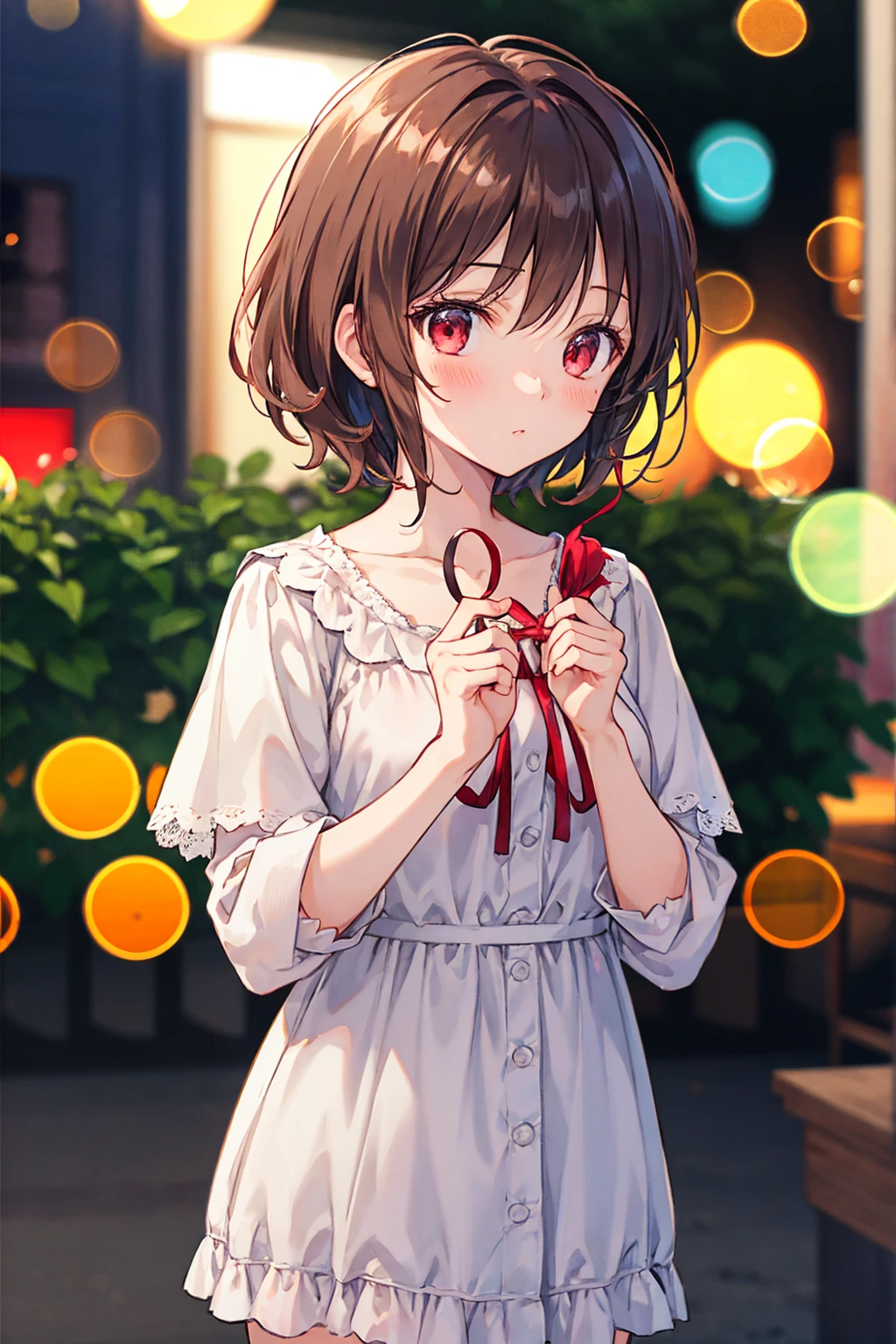 [[Clannad Style]], [[Cute girl with short hair and red bangs]], [[Red eyes]], [[dark, dark森の背景]], [[Poor natural light]], [[Great quality]],[[masterpiece]], [[Best Artist]], [[Top performance]], [[16K quality]], [[High resolution+]]，French kiss，((Highest quality)), (Very detailed), (High-definition CG synthesis 8K wallpaper), 高いly detailed, 高い-definition raw color photos, Professional photography, (((Bokeh))), Written boundary depth,