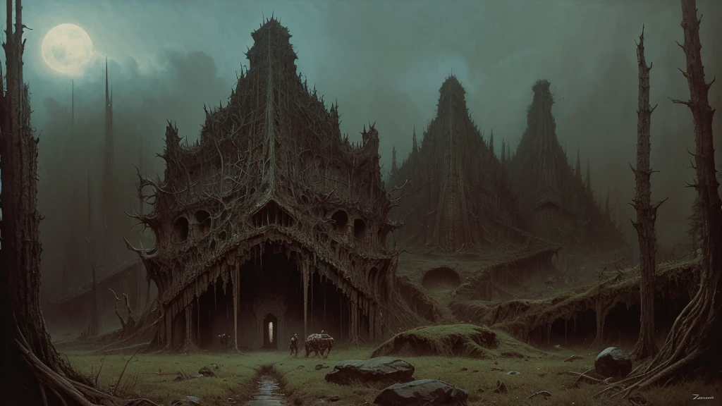 Zdzislaw Beksinski and album covers, Horizontal image ,Echoes of Fury,devil