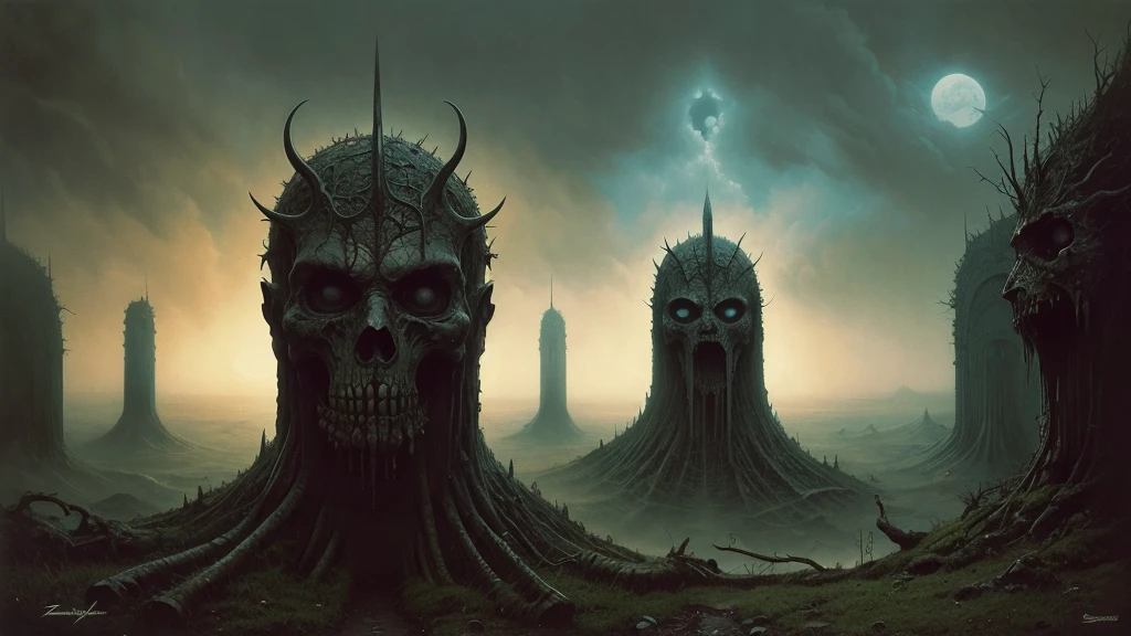 Zdzislaw Beksinski and album covers, Horizontal image ,Echoes of Fury,devil