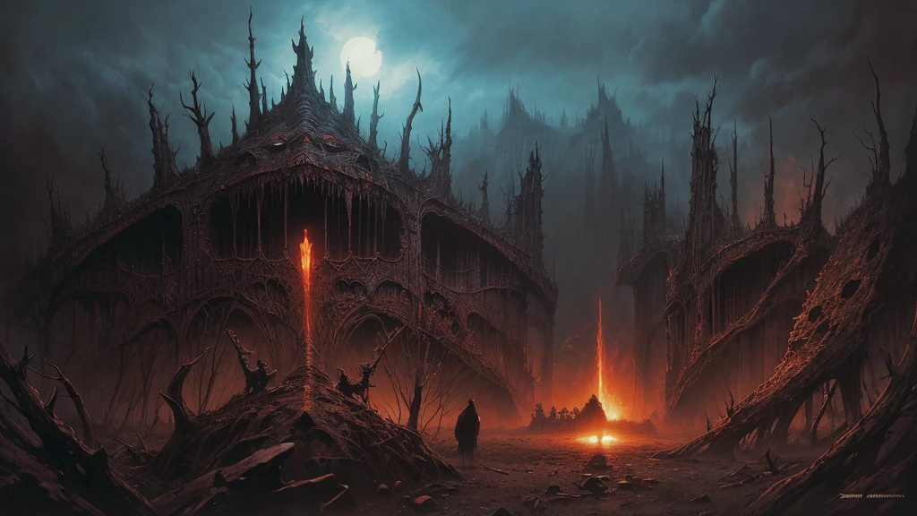 Zdzislaw Beksinski and album covers, Horizontal image ,Echoes of Fury,devil