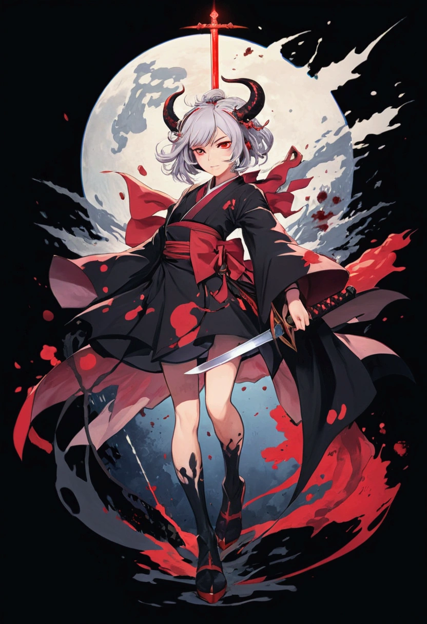 anime girl with sword and blood splattered background, demon anime girl, onmyoji, official artwork, demon girl, mika kurai demon, onmyoji detailed art, official anime artwork, demon slayer artstyle, onmyoji portrait, badass anime 8 k, shalltear bloodfallen, splash art anime , anime illustration, anime style illustration, seni seluruh tubuh wanita anime, sangat detail, 4k, sempurna