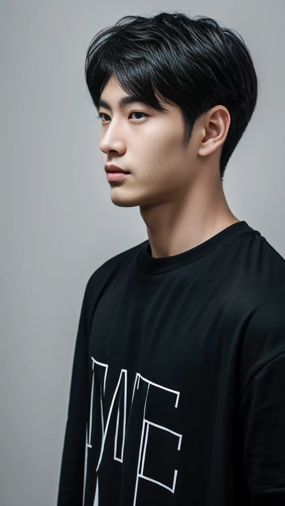 Asian alpha male wearing a black shirt looking at the camera, Shin Jinying, Kim Do-young, Paint Ulzzang, Shen Quanrui, korean men, Shin Jin Young's Aesthetics, faceเกาหลีที่น่ารัก, handsome young man'face, Jaeyong Nam, beautiful eyes、Kim Taejoon, Hyungtae, Inspiration from Jong Suk Lee, Avatar, Korean artist, Jung Jae Hyo