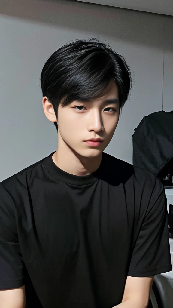 Asian alpha male wearing a black shirt looking at the camera, Shin Jinying, Kim Do-young, Paint Ulzzang, Shen Quanrui, korean men, Shin Jin Young&#39;s Aesthetics, faceเกาหลีที่น่ารัก, handsome young man&#39;face, Jaeyong Nam, beautiful eyes、Kim Taejoon, Hyungtae, Inspiration from Jong Suk Lee, Avatar, Korean artist, Jung Jae Hyo 