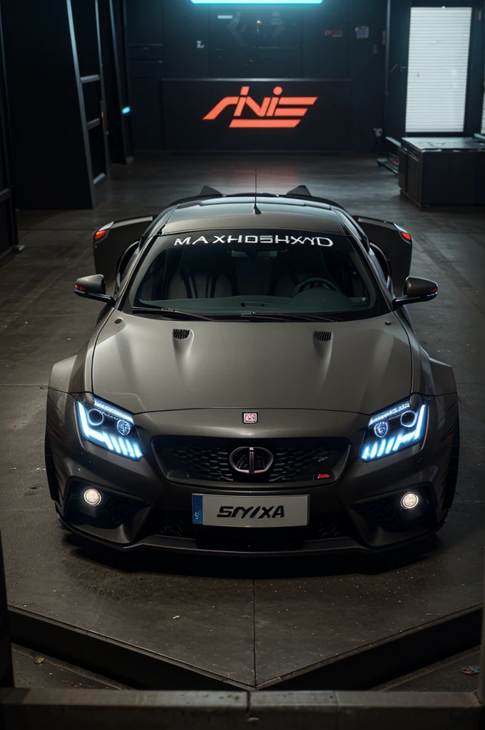 The modified Luxio car esport logo has writing "SYNDICATE"