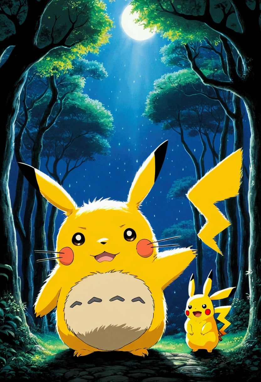 My Neighbor Totoro", Studio Ghibli,An illustration:Pikachu