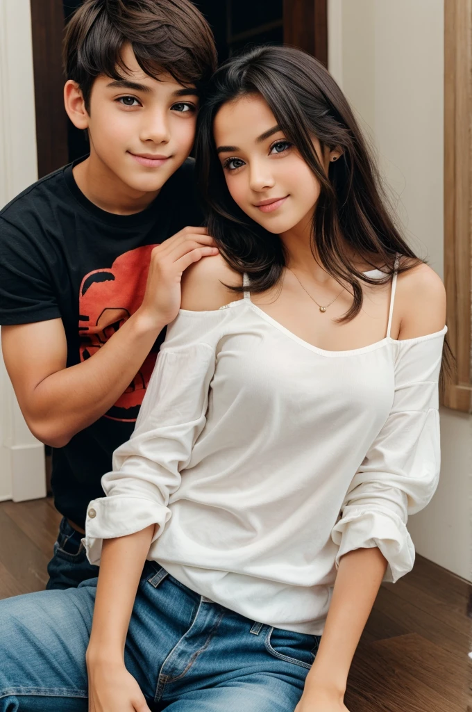 Cute boy with beautiful girl 