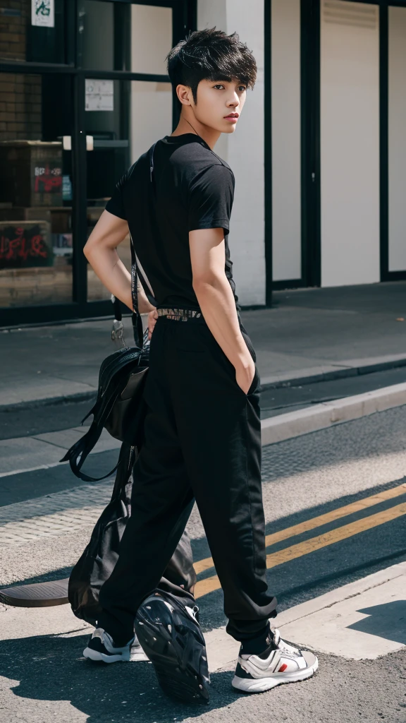 Asian alpha male wearing a black shirt looking at the camera, Shin Jinying, Kim Do-young, Paint Ulzzang, Shen Quanrui, korean men, Shin Jin Young's Aesthetics, faceเกาหลีที่น่ารัก, handsome young man'face, Jaeyong Nam, beautiful eyes、Kim Taejoon, Hyungtae, Inspiration from Jong Suk Lee, Avatar, Korean artist, Jung Jae Hyo