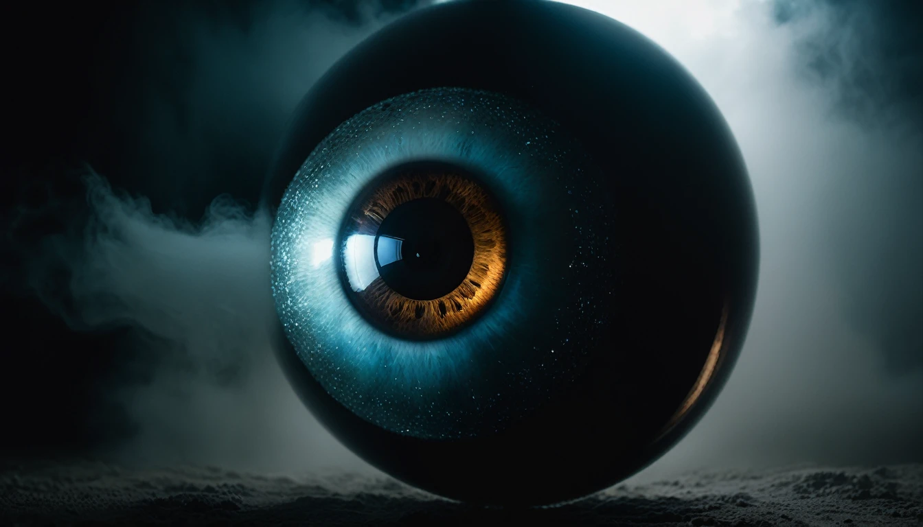 (a floating gaseous eyeball), Style: Visual art by Can Büyükberber, creature, horror, ectoplasm, ghost, translucent, (nightmare), chaos, masterpiece, best quality, (intricate details), (****), eldritch, glow, glowing eyes, horror, misty, ectoplasm, translucent, volumetric lighting, unique pose, dynamic pose, dutch angle, 35mm, anamorphic, lightroom, cinematography, film grain, HDR10, 8k hdr, Steve McCurry, ((cinematic)), RAW, color graded portra 400 film, remarkable color, 