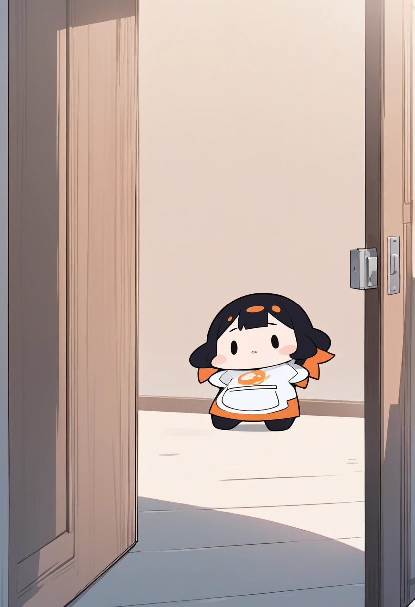 ((background only)), masterpiece, best quality, very aesthetic, absurdres, flat anime, 2D, anime taste, anime paint, (2d illustration:1.2), deformation, simple door, ((door is closed)), ((chibi)), 