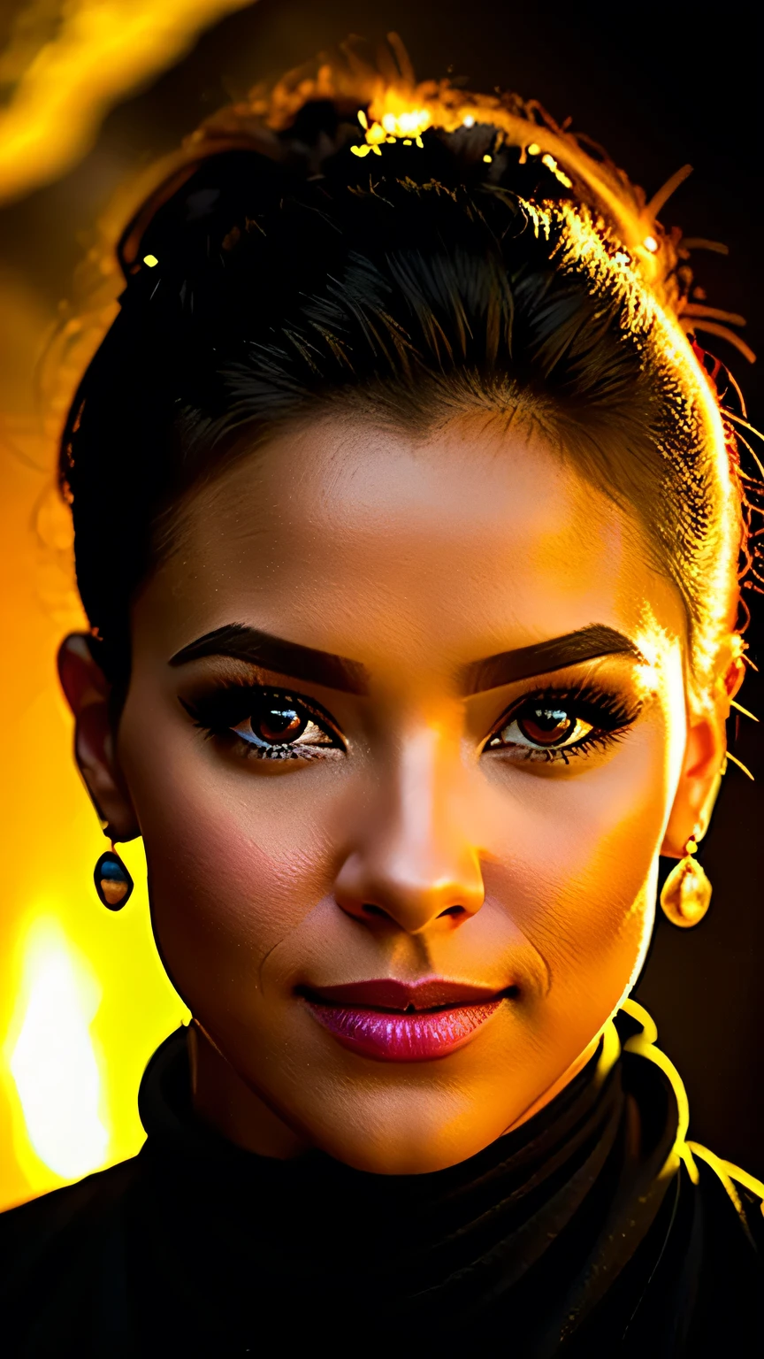 Studio Lighting,(Vibrant colors),(Warm tones),(Soft and subdued lighting),(Sharp focus), A stunning face, A confident and provocative smile,Mysterious atmosphere,dark and rough々New cave background, big , Decorative Assassin'gear,Fierce and powerful stance,Shining Jewelry,Dramatic lighting to accentuate facial features,Subtle makeup,Faint signs of smoke or fog,Nighttime Settings,Faint moonlight shining in the background illuminates the scene..、masterpiece, 最high quality, high quality, High resolution, ((stop temporarily_random))、Dark cave background,Black Garter Set、