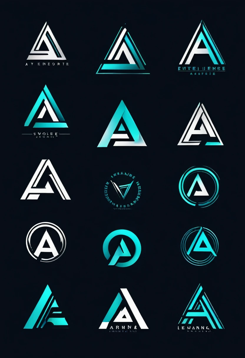 Letter a logo concept design with many different stye