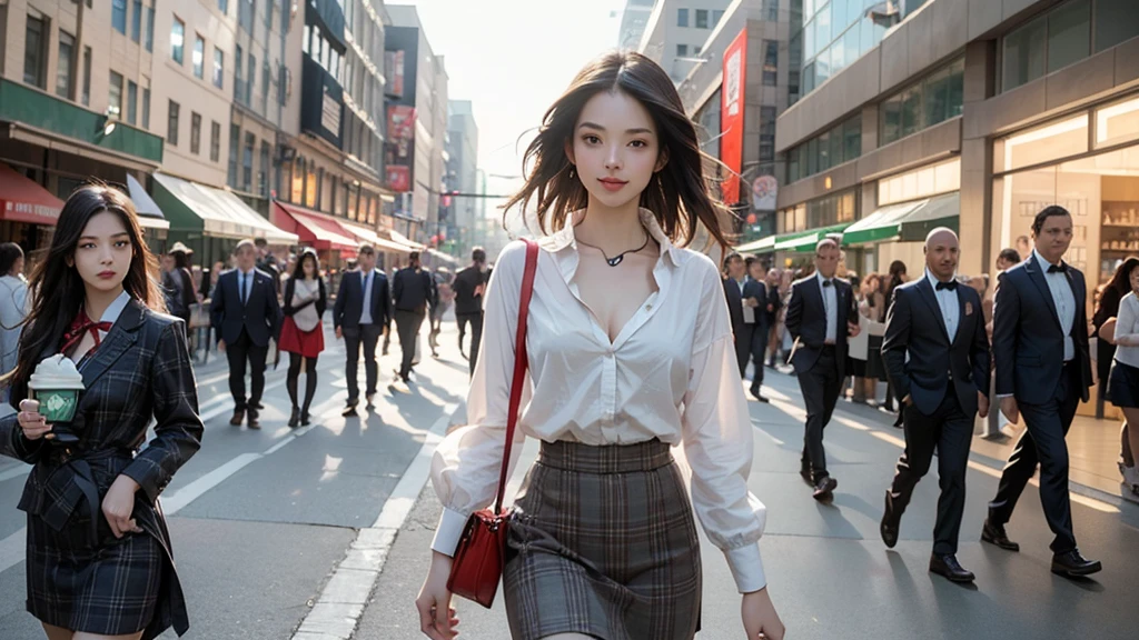 
((((((((((Woman with Starbucks Coffee))))))))))
((((((((In front of a Starbucks store))))))))
(((((A girl in a blazer uniform ((White blouse with formal collar, Red blazer, 
Black plaid skirt, Red checkered ribbon on blouse)), Complete limbs, Full Finger))))

(((((Emphasize cleavage))))))


((((((White skin))))))
((((((Heavy makeup))))))
((((((Beautiful Face))))))



(((((((((((Woman walking through a big city)))))))))))、
 
 ((((((smile))))))、
((Heart Necklace)) 





8k、RAW Photos、Highest quality、masterpiece:1.2、Super detailed、Super Resolution、Ultra HD、8k wallpaper、Amazing details、Photorealistic:1.4、Having fun by the water、Full Body Shot、Full body photo、High-resolution RAW color photos、Professional photos、A scene full of emotion、Very detailed and beautiful、Ultra HD、8k wallpaper、Amazing details、Huge file sizes、Highly detailed beautiful girls、Highly detailed face Highly detailed eyes、Extremely realistic skin、 Highly detailed fingers, Highly detailed nose, Highly detailed mouth, Perfect Anatomy, Highly detailed background, Highly detailed clothing, Teen, cute女の子, Famous Japanese Idols, cute, Realistic body, Slender, White skin, Glowing Skin, Slim body, Realistic Face, Delicate eyes, double eyelid,(Small hands)





