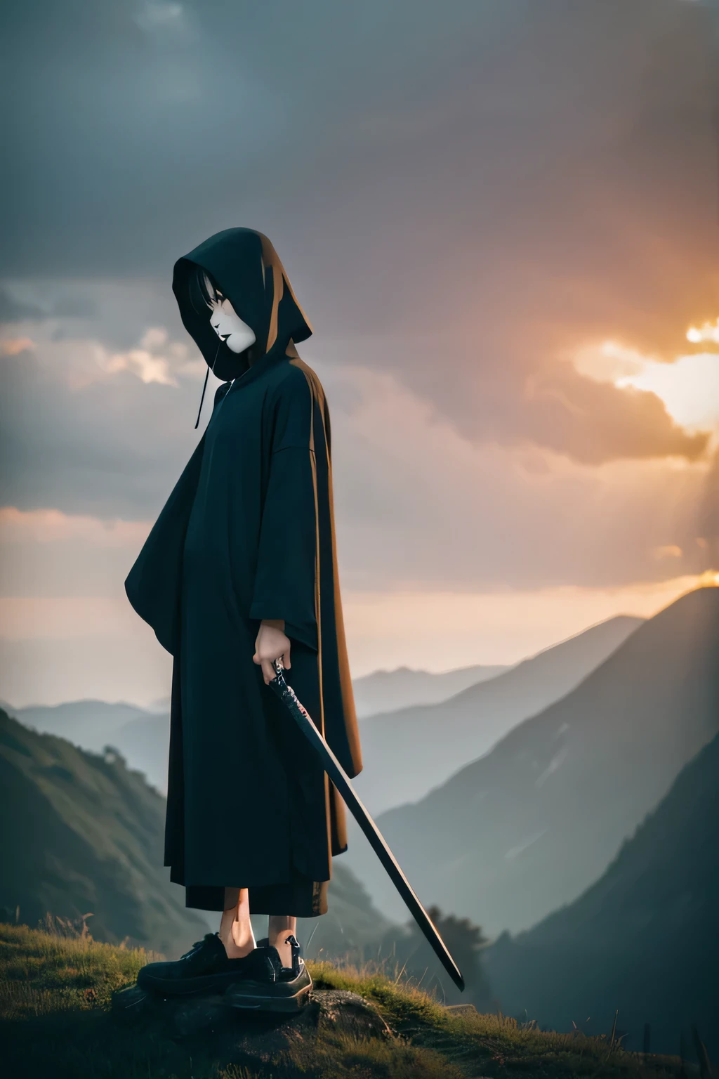 Grim Reaper Ghibli Style Boy