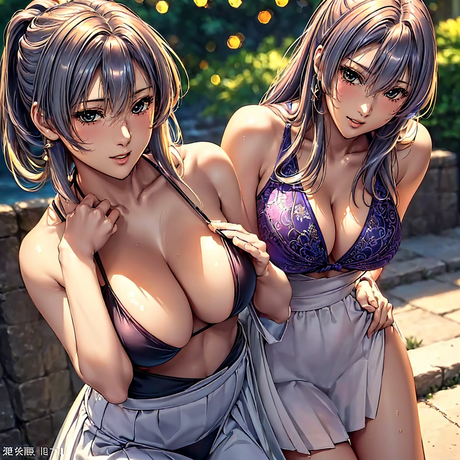 (Highest quality、masterpiece、Very high resolution、Ultra HD、2.5th Dimension:)、(Beautiful woman:18 years old, perfect and the ultimate beauty,1 person,single,solo:1.5)、(Realistic Hair,Hairstyle:1.2)、(She has a slender figure and her breasts are D cups:1.5)、Beautiful Eyes:Cut long,Eyes of strong will, Beautiful eyelashes, Realistic eyes,(Beautiful Faceが詳細に書かれている,Beautiful body,Beautiful Hair)、(Wear a bikini swimsuit,Front-knotted string bikini swimsuit:1.2)、(Captivating smile,Beautiful Face,Open your mouth)、(Realistic textured skin and body、Realistic breast texture:1.5)、(Outdoor swimming pool,Night Scene 1.2)、(Model pose,Model shoot)、The wind is blowing、Beautiful Anime Woman, Beautiful art style, Anime characters、(Overall image、Detailed Images、Accurate anatomy、Flawless images、Highly detailed images、Accurate Images、Perfect Image 1.5)、(Best Shot Photos)