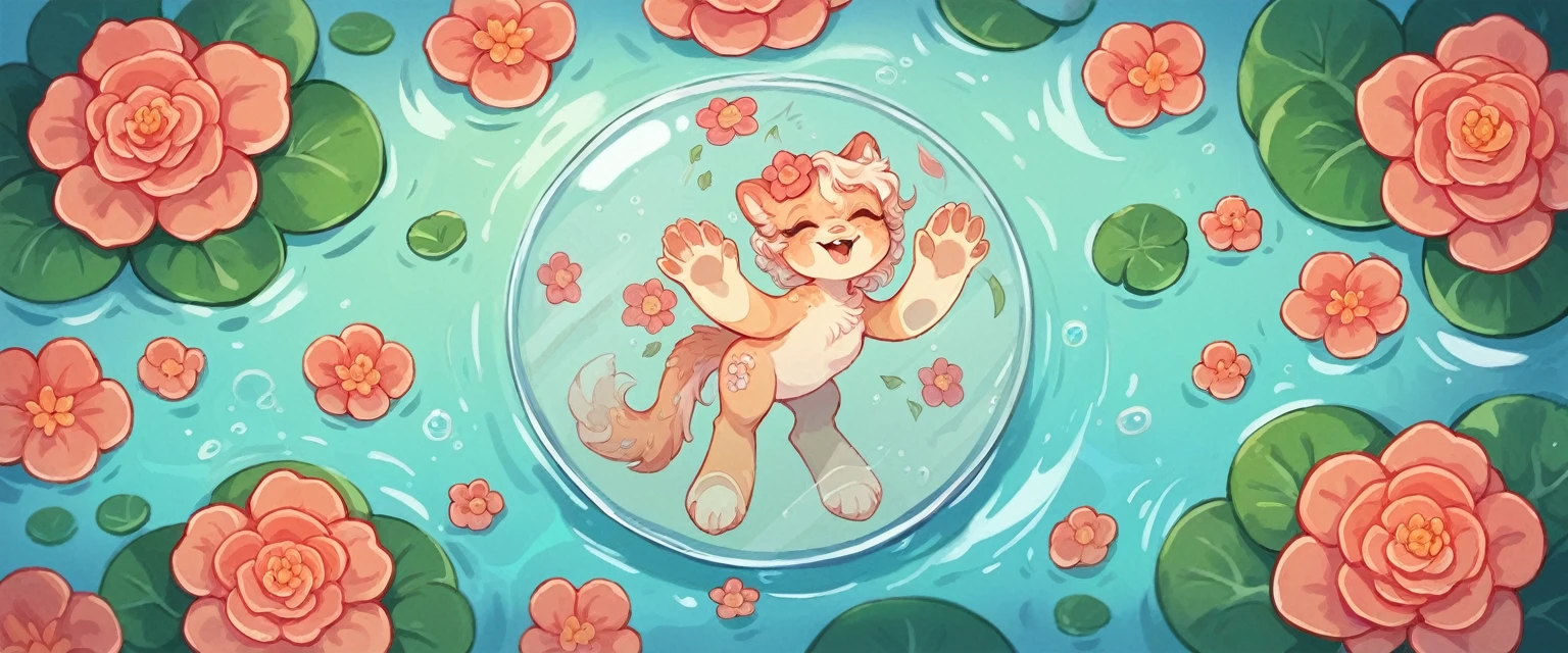 Lili pads flowers on water, Lili pads flowers made from glass with shin