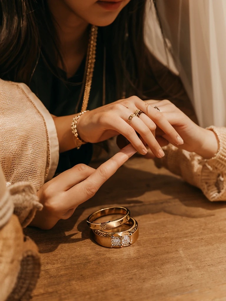 Hand with a wedding ring 