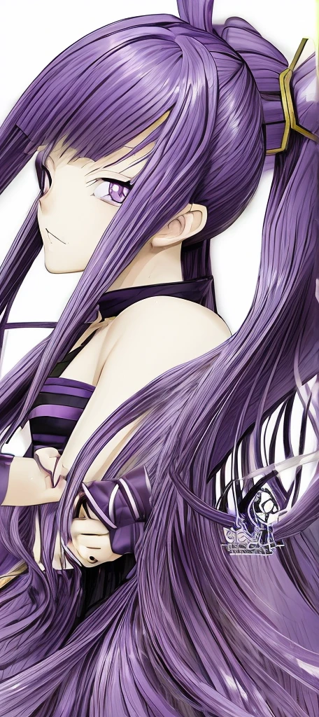 long purple hair,Anime style