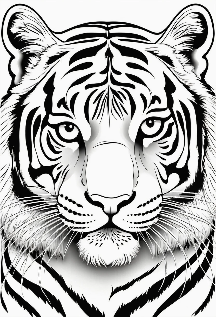 Coloring page for kids, tigre