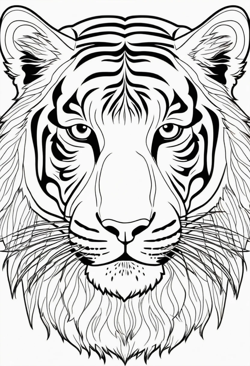 Coloring page for kids, tigre