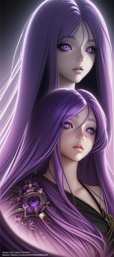 a long purple haired girl, anime style, 1girl,beautiful detailed eyes,beautiful detailed lips,extremely detailed eyes and face,long eyelashes,colorful,soft lighting,cinematic,highly detailed,digital painting,vibrant colors,Trending on Artstation