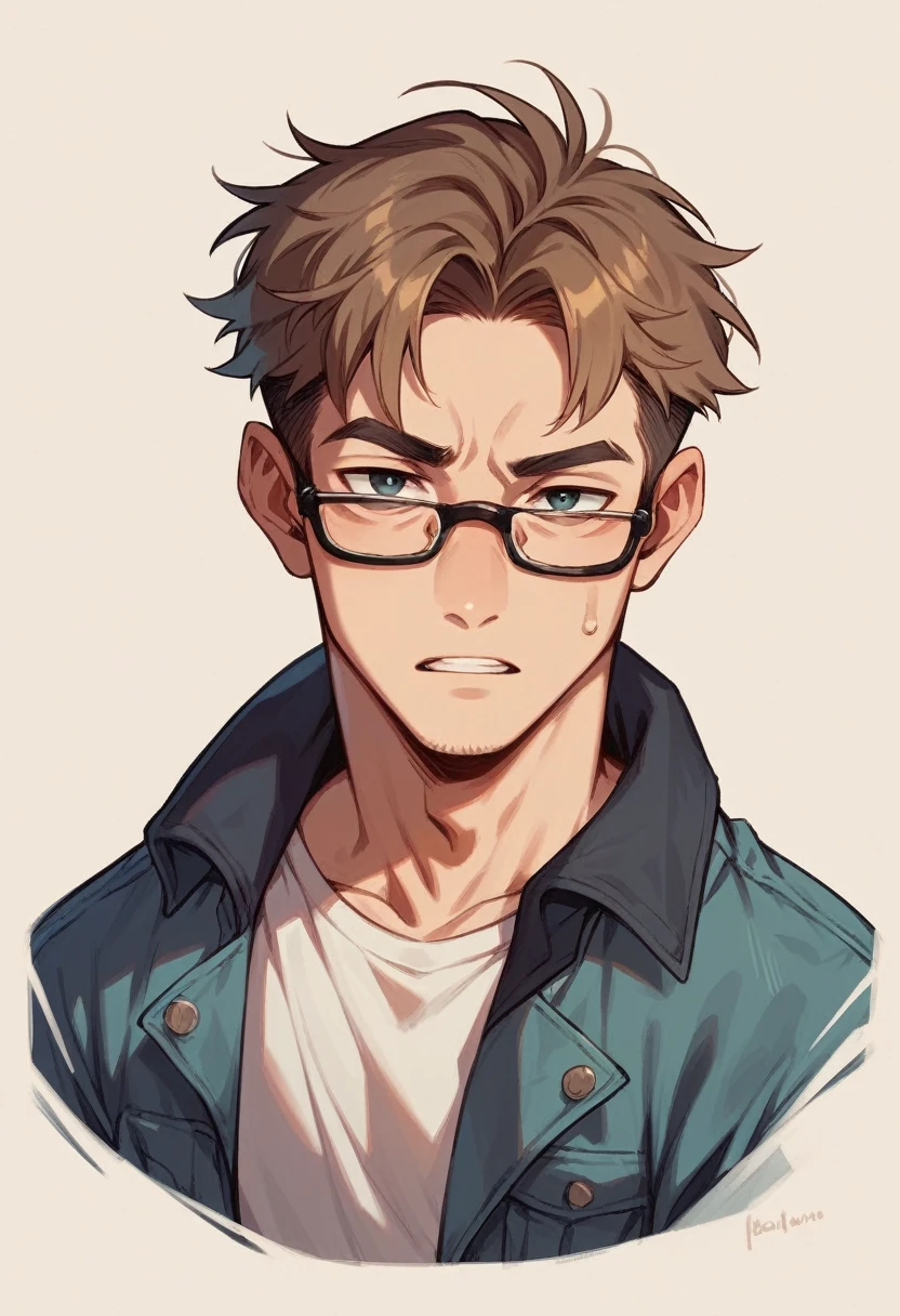Teenage boy with glasses and mullet