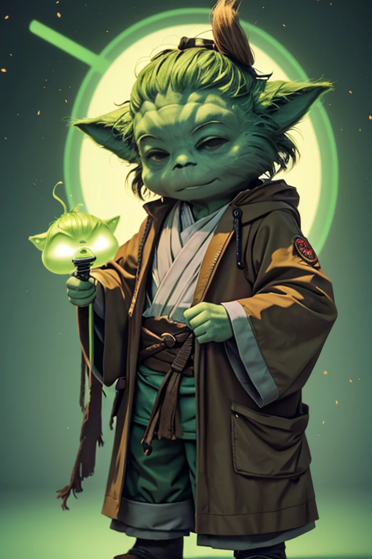 short yoda with a full head of shaggy thick hair