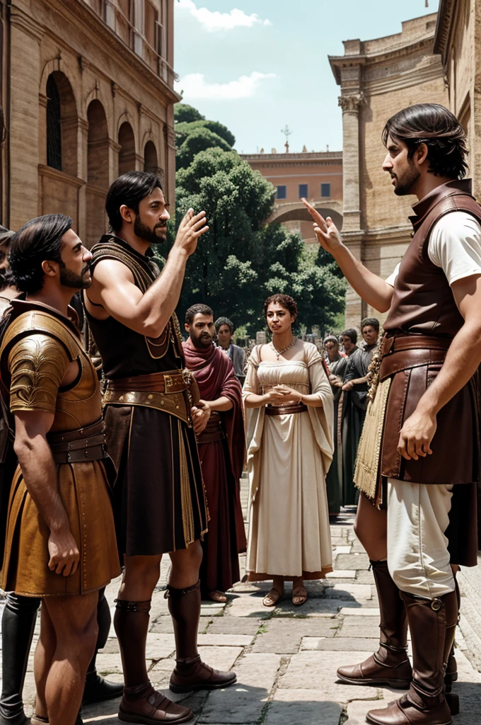 Murruluus chiding the people of rome and flavius directs them to go back