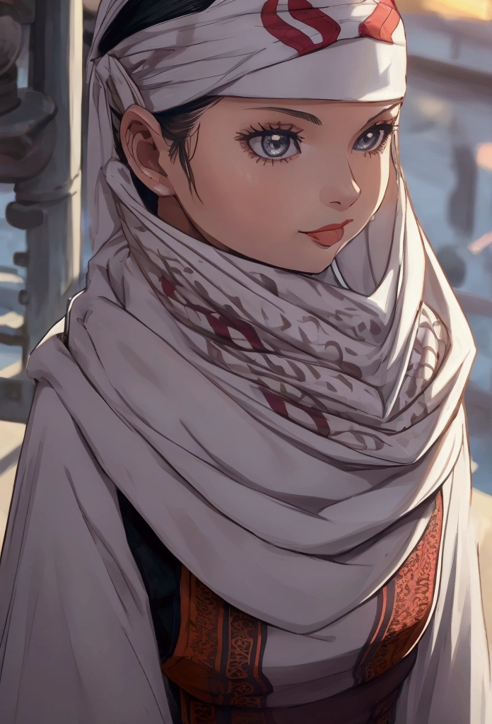 1girl tongue out of mouth beautiful girl standing tongue out cowl bandana on forehead licking lips