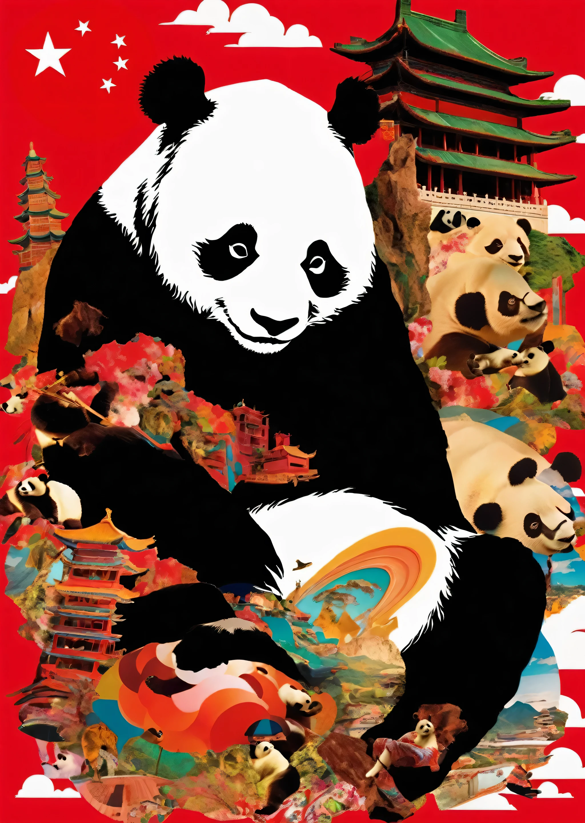 1 Panda、Travel to China、silhouette、リaリスティック、Chinese Culture Theme、
Karl Kleiner Barbara Kruger Summary, a、リaルなパンダ、collage, Digital, graphic design, ポップaート, Portraiture