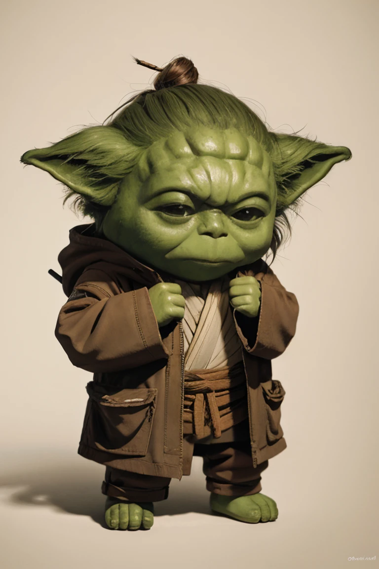 short yoda with a full head of shaggy thick hair