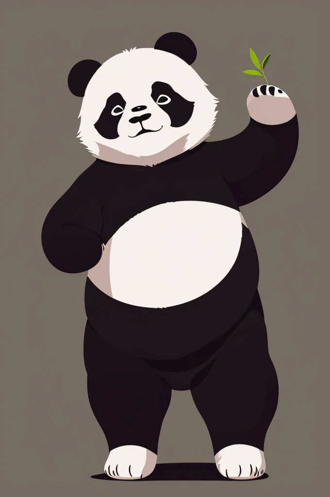 Illustration of a panda wearing pants on its head