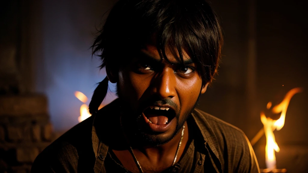 Indian boy night scary face image 