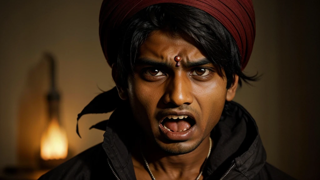 Indian boy night scary face image 