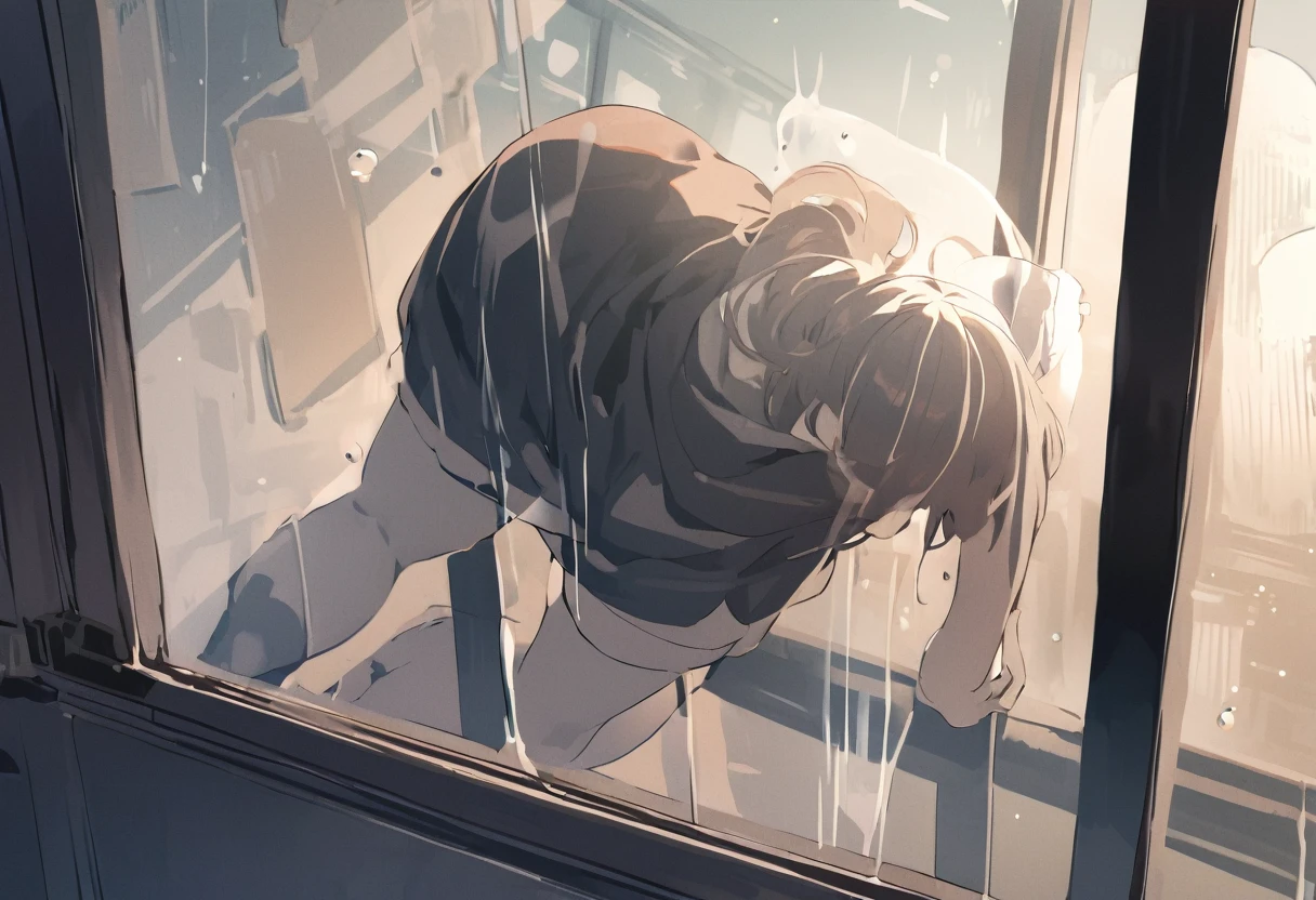 Hit your butt on the glass