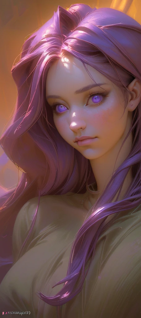 a long purple haired girl, beautiful detailed eyes, beautiful detailed lips, extremely detailed face and features, 1girl, beautiful young woman, elegant, serene expression, long flowing purple hair, mystical fantasy, intricate details, rich colors, dramatic lighting, (best quality,4k,8k,highres,masterpiece:1.2),ultra-detailed,(realistic,photorealistic,photo-realistic:1.37),cinematic, dramatic composition, oil painting, vibrant colors, chiaroscuro lighting, ethereal atmosphere