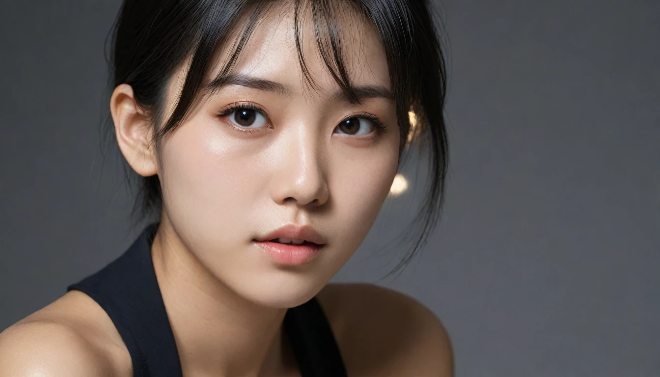 8k, Ultra-high resolution, Highest quality, masterpiece, 三分割法によるphotograph,Surreal, photograph, 1 Girl, (16 years old:1.3), pretty girl, Cute Face, Beautiful eyes in every detail, 細かくdetailedに,masterpiece,One Girl:1.2, Japan Female Announcer,extream close up,sad,streaming tears,Long black hair,Short Hair,Messy hair,(black suit:1.3),mourning clothes,(印象派の美しい少女のPortraiture), (Gray background:1.3),(Impressionist light and colour),Realistic Skin, Perfect and beautiful face ,完璧でCute Face, Skin with attention to detail, Perfect limbs、Narrow waist,Looking at the audience、beauty,Long neck,clavicle,(((Ideal body type))),A cup small breasts :2,Portraiture:2,Perfect Anatomy,鮮明なdetailed,detailed,Surreal,Light and shadow,spotlight