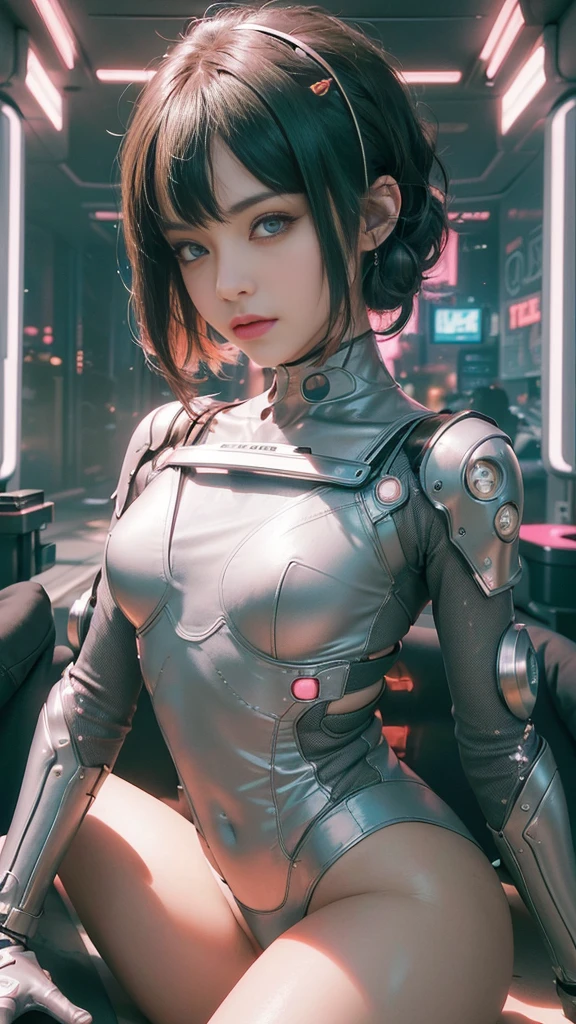 (((Futuristic hotel bedroom with cyberpunk art:1.2, Sexy pose with legs spread:1.2, Afterglow of sexual activity:1.3))), ((sexually satisfied face:1.3, blush:1.3)), ((highest quality)), ((masterpiece)), ((Realistic)), (detailed), (Realistic), (14 years, Baby Face:1.5, Idol Face:1.3), (very thin body), ((Highly functional tight bodysuit:1.3)), ((sf:1.3)), (((Small and slim body type))), (Gaze at the viewer:1.2), (Beautiful breasts), (Small beautiful butt), Short Hair, Twin tails, Ray Tracing, Super Resolution, PBR Texturing, postprocessed, Anisotropic Filtering, Written boundary depth, Maximum clarity, Three-part method, (8K RAW), Very detailed CG, unity 8k wallpaper, (Cinema Lighting:1.1), (Lens flare), Reflective plate, Sharp focus, (Accurate Shadows:1.2), (Detailed eyes and face:1.5), (Detailed hand:1.4, Beautiful little hands of a girl:1.3), (Perfect ???????:1.5),