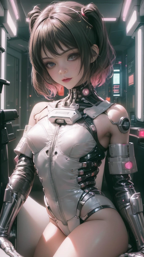 (((Futuristic hotel bedroom with cyberpunk art:1.2, Sexy pose with legs spread:1.2, Afterglow of sexual activity:1.3))), ((sexually satisfied face:1.3, blush:1.3)), ((highest quality)), ((masterpiece)), ((Realistic)), (detailed), (Realistic), (14 years, Baby Face:1.5, Idol Face:1.3), (very thin body), ((Highly functional tight bodysuit:1.3)), ((sf:1.3)), (((Small and slim body type))), (Gaze at the viewer:1.2), (Beautiful breasts), (Small beautiful butt), Short Hair, Twin tails, Ray Tracing, Super Resolution, PBR Texturing, postprocessed, Anisotropic Filtering, Written boundary depth, Maximum clarity, Three-part method, (8K RAW), Very detailed CG, unity 8k wallpaper, (Cinema Lighting:1.1), (Lens flare), Reflective plate, Sharp focus, (Accurate Shadows:1.2), (Detailed eyes and face:1.5), (Detailed hand:1.4, Beautiful little hands of a girl:1.3), (Perfect ???????:1.5),