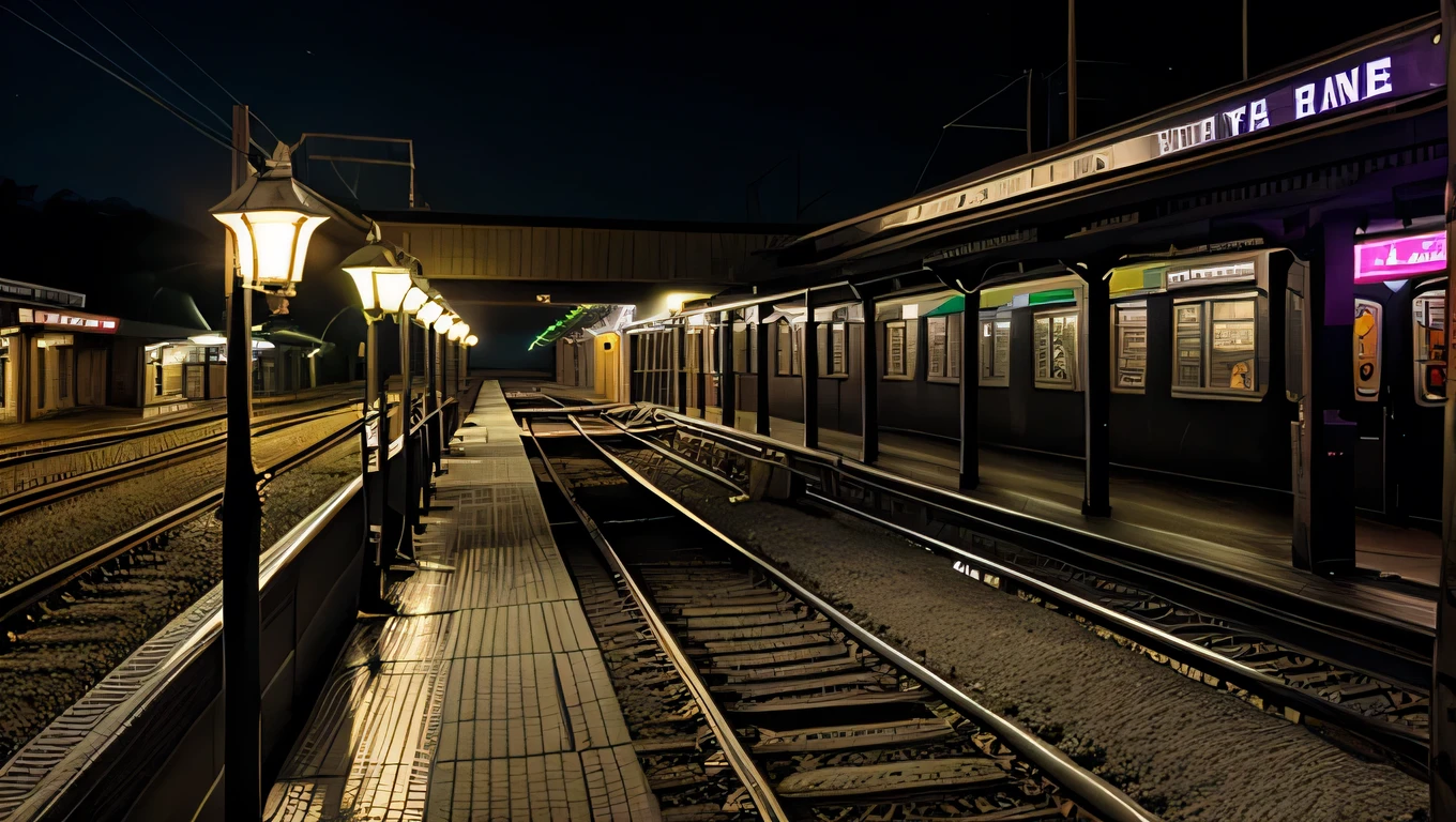 Railway Station drak horror night images 