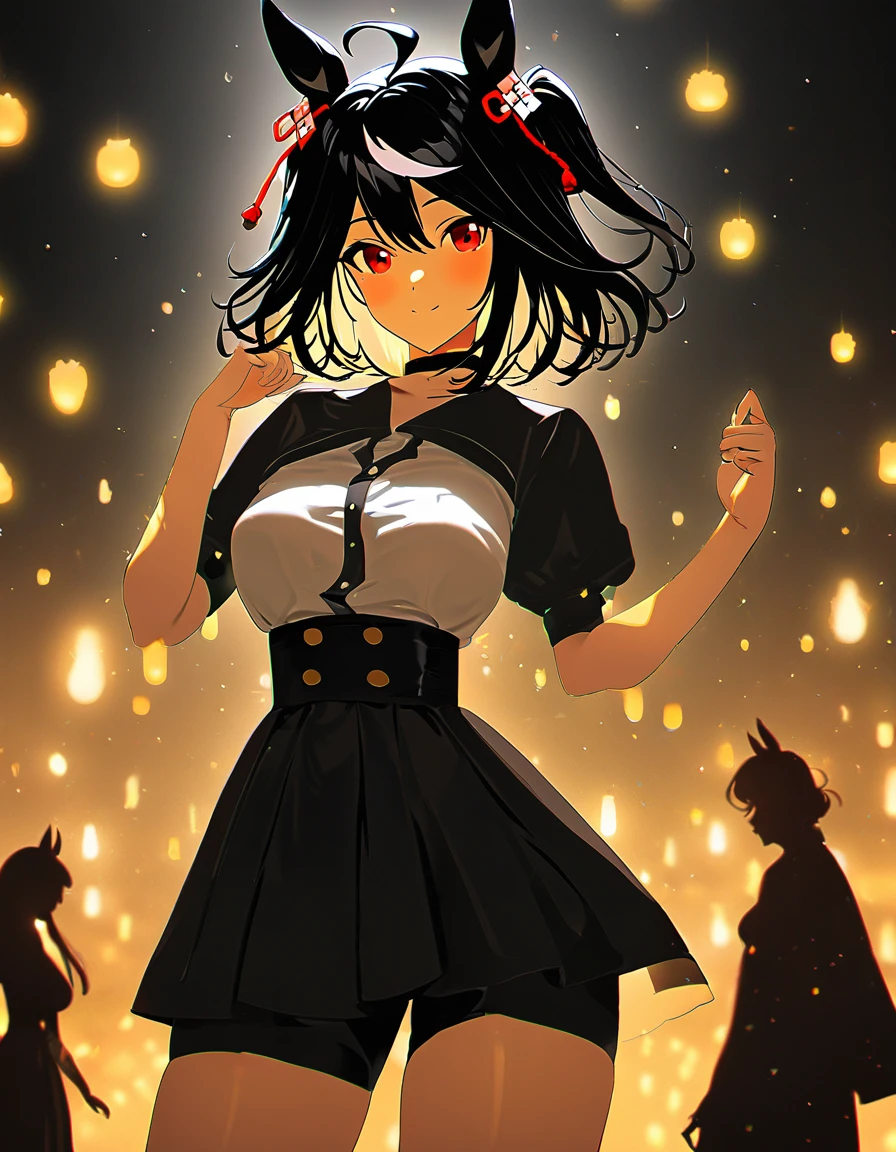 Ultra-high resolution, Highest quality, 8k,Horse Girl,Kitasan Black,162 cm,Bust 85,Waist 56,Hip 88, 	Illuminating everyone&#39;s hearts！明朗快活Festivals娘！Festivals,firework