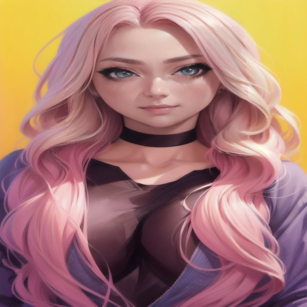 a drawing of a woman with blonde, pink hair and a black top, extremely detailed artgerm, style artgerm, artgerm portrait, in the style artgerm, ig model | artgerm, drawn in the style of artgerm, artgerm. high detail, in style of artgerm, kawaii realistic portrait, rossdraws portrait