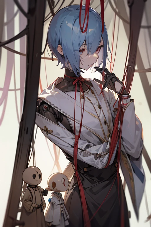 male、male性、Large、Slender、Strings、Becoming a puppet、Marionette、Doll body、The body of a mechanical device、hung by a thread、Steel Thread