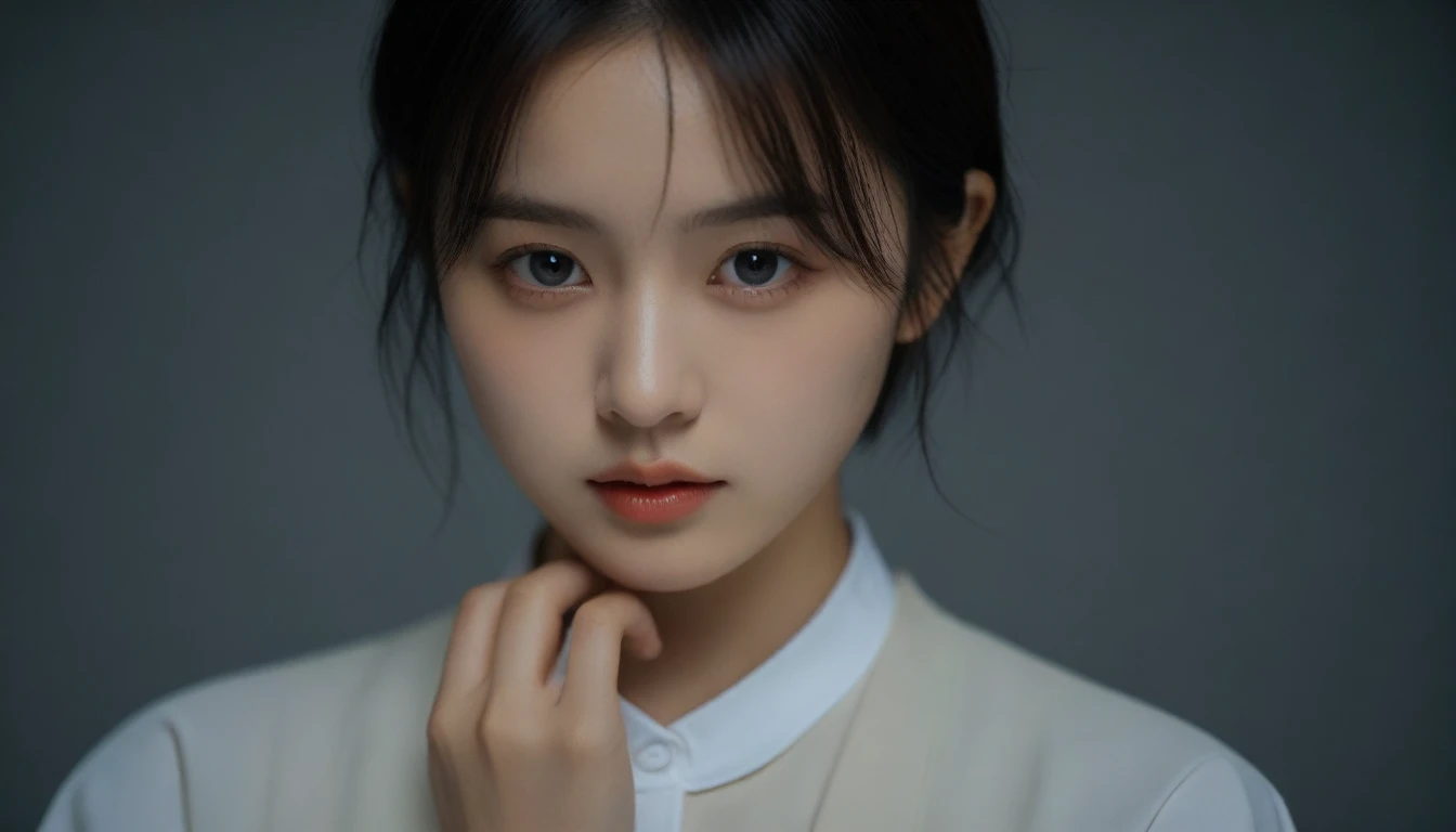 8k, Ultra-high resolution, Highest quality, masterpiece, 三分割法によるphotograph,Surreal, photograph, 1 Girl, (16 years old:1.3), pretty girl, Cute Face, Beautiful eyes in every detail, 細かくdetailedに,masterpiece,One Girl:1.2, Japan Female Announcer,extream close up,sad,streaming tears,Black short hair,Messy hair,(Nun's clothing:1.3),(印象派の美しい少女のPortraiture), (Gray background:1.3),(Impressionist light and colour),prayer,Realistic Skin, Perfect and beautiful face ,完璧でCute Face, Skin with attention to detail, Perfect limbs、Narrow waist,Looking at the audience、beauty,Long neck,clavicle,(((Ideal body type))),A cup small breasts :2,Portraiture:2,Perfect Anatomy,鮮明なdetailed,detailed,Surreal,Light and shadow,spotlight