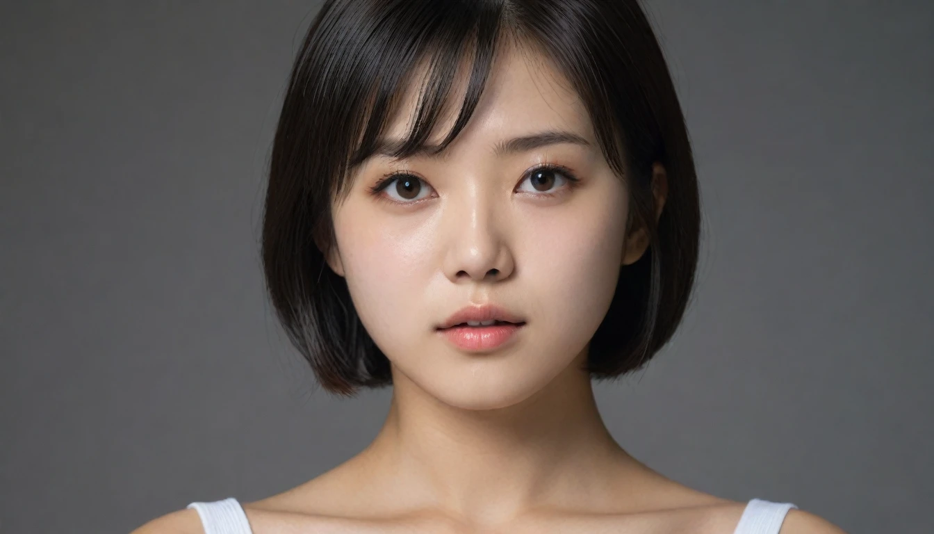 8k, Ultra-high resolution, Highest quality, masterpiece, 三分割法によるphotograph,Surreal, photograph, 1 Girl, (16 years old:1.3), pretty girl, Cute Face, Beautiful eyes in every detail, 細かくdetailedに,masterpiece,One Girl:1.2, Japan Female Announcer,extream close up,sad,streaming tears,Black short hair,Messy hair,(Nun's clothing:1.3),(印象派の美しい少女のPortraiture), (Gray background:1.3),(Impressionist light and colour),prayer,Realistic Skin, Perfect and beautiful face ,完璧でCute Face, Skin with attention to detail, Perfect limbs、Narrow waist,Looking at the audience、beauty,Long neck,clavicle,(((Ideal body type))),A cup small breasts :2,Portraiture:2,Perfect Anatomy,鮮明なdetailed,detailed,Surreal,Light and shadow,spotlight