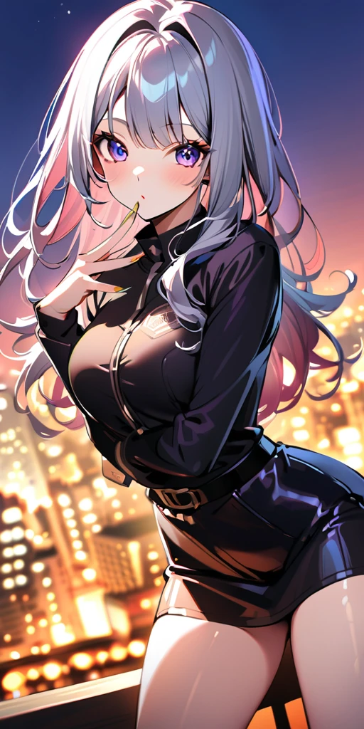 ((Highest quality、masterpiece、Anime Style、Highest quality、High resolution、8k、detailed、ultra-detailed:1.3))、Long legs、Sharp focus:1.2, Beautiful woman with perfect figure:1.4、(smile:1.2), double eyelid、30-year-old woman、Sexy pose、((((Shut your mouth.、One Woman、ワンピース:1.5)))),The background is tokyo