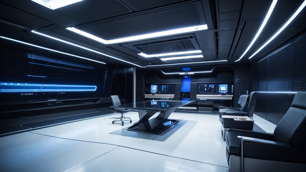 Spaceship intelligence room empty background