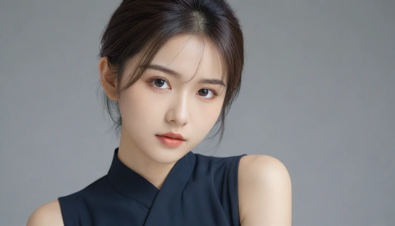 8k, Ultra-high resolution, Highest quality, masterpiece, 三分割法によるphotograph,Surreal, photograph, 1 Girl, (16 years old:1.3), pretty girl, Cute Face, Beautiful eyes in every detail, 細かくdetailedに,masterpiece,One Girl:1.2, Japan Female Announcer,extream close up,sad,streaming tears,Black short hair,Messy hair,(black suit:1.3),Nun's clothing,(印象派の美しい少女のPortraiture), (Gray background:1.3),(Impressionist light and colour),prayer,Realistic Skin, Perfect and beautiful face ,完璧でCute Face, Skin with attention to detail, Perfect limbs、Narrow waist,Looking at the audience、beauty,Long neck,clavicle,(((Ideal body type))),A cup small breasts :2,Portraiture:2,Perfect Anatomy,鮮明なdetailed,detailed,Surreal,Light and shadow,spotlight