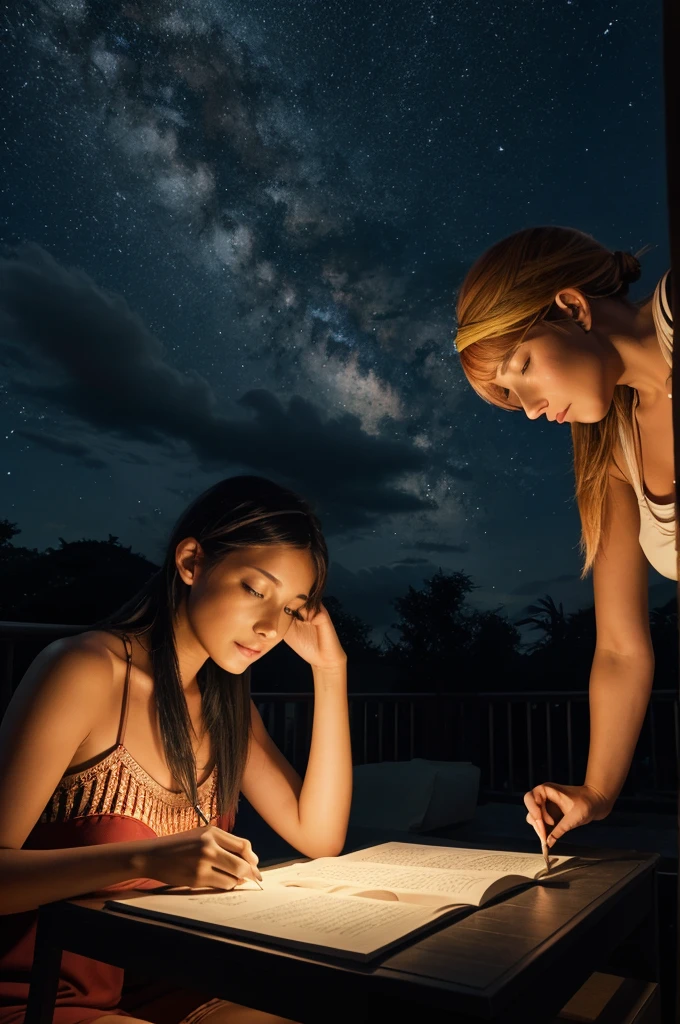 Writing "Anima Revival" in a night view