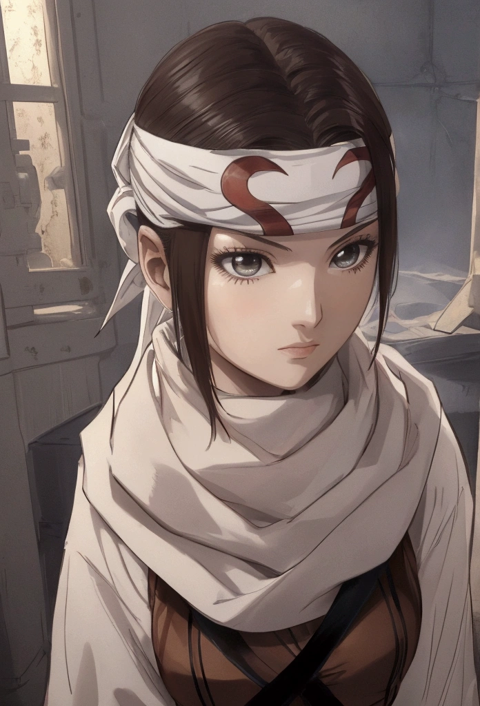 masterpiece), best quality, high resolution Mikoto Misaka 1girl bob cut medium hair standing alone cowl headband profile image looking at viewer beautiful eyes beautiful face extremely detailed