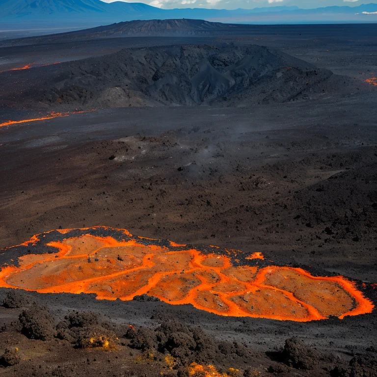 Ebonflare Volcano is characterized by its rugged, lava-scorched slopes and a central crater that periodically spews molten lava. The terrain is a mix of hardened lava flows, ash-covered grounds, and sulfurous vents. The area surrounding the volcano is mostly barren, with sparse vegetation able to withstand the intense heat.